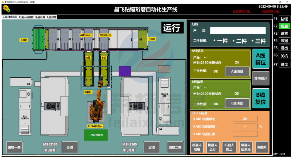 数据采集之--珩磨钻镗设备自动上下料控制